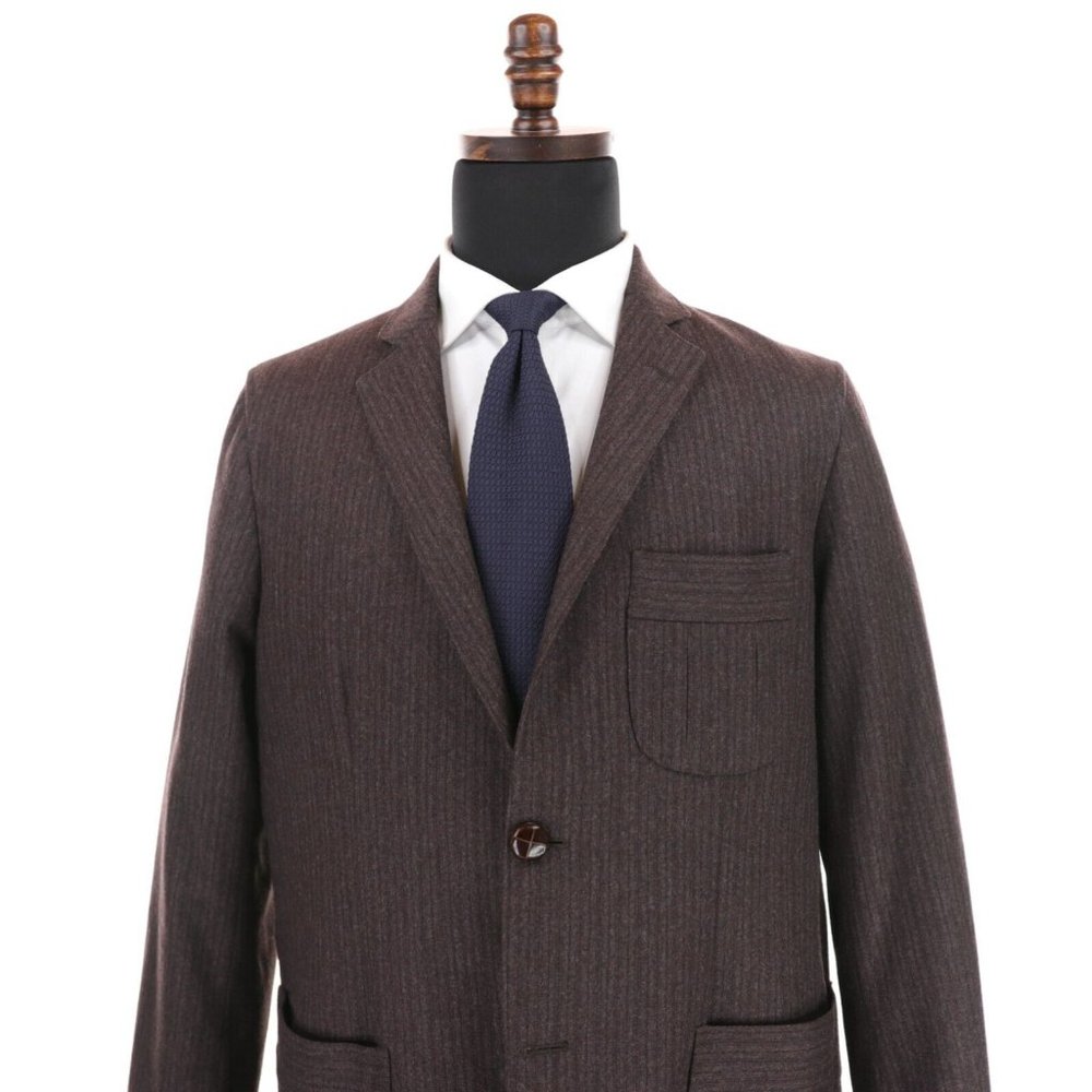Billy Reid Wool Blazer Sport Coat Size 46R Brown Elbow Patches Jacket Italy - Picture 2 of 14